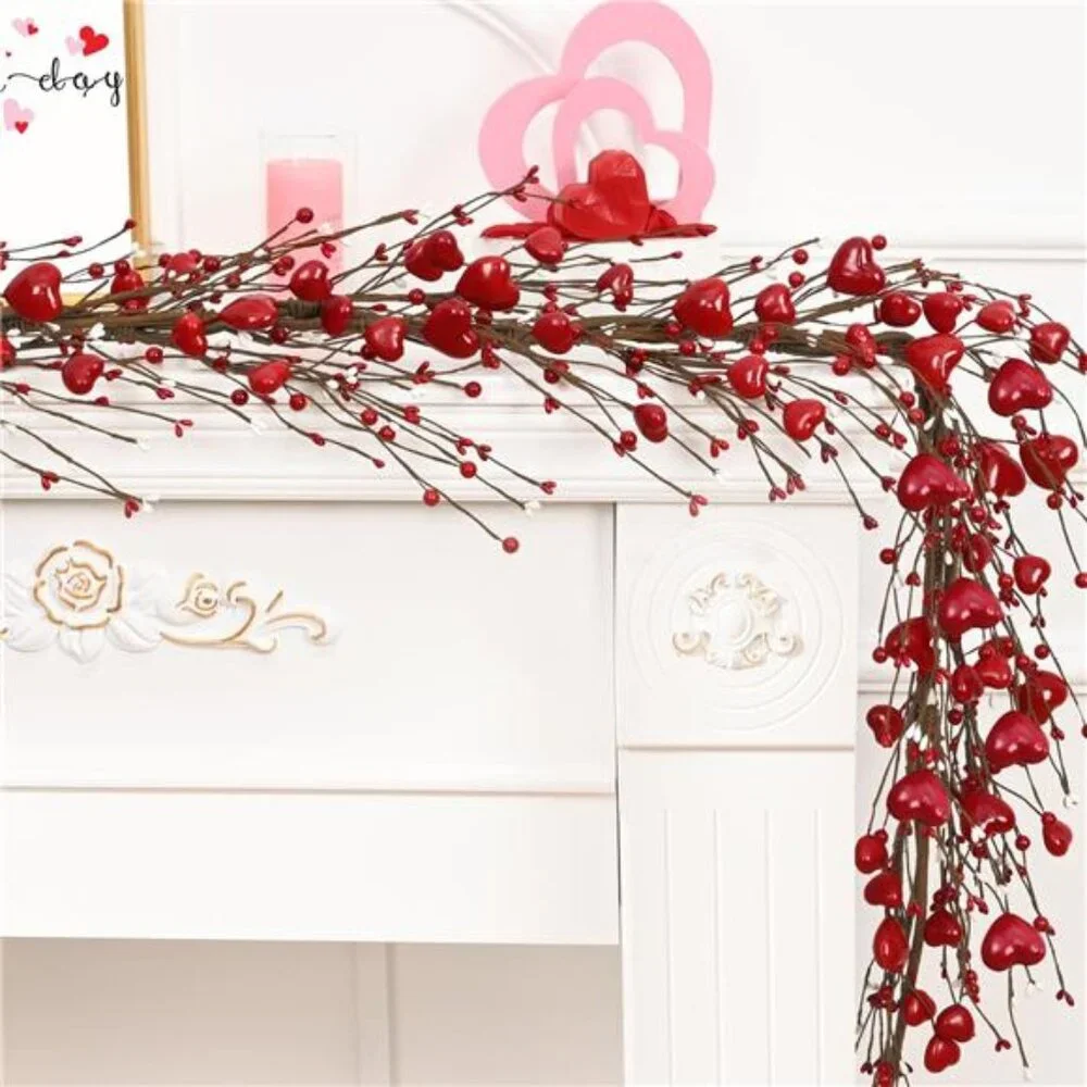 6 Ft Valentine's Day Garland for Mantel, Valentines Day Centerpiece for Table